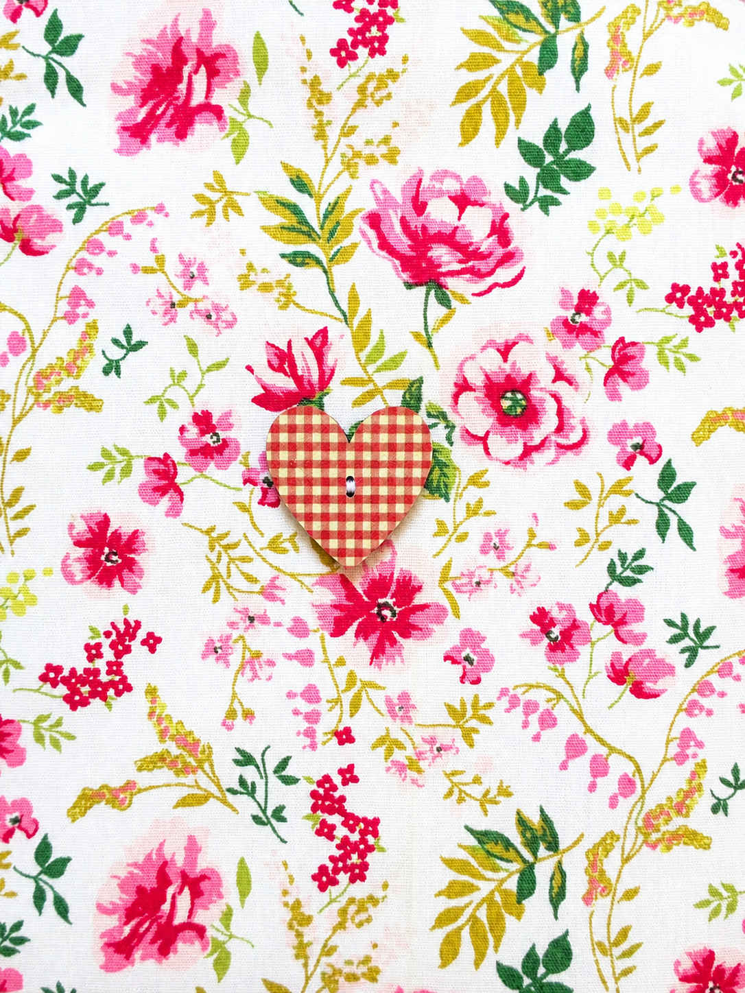 Pochette Roses romantiques vichy rouge